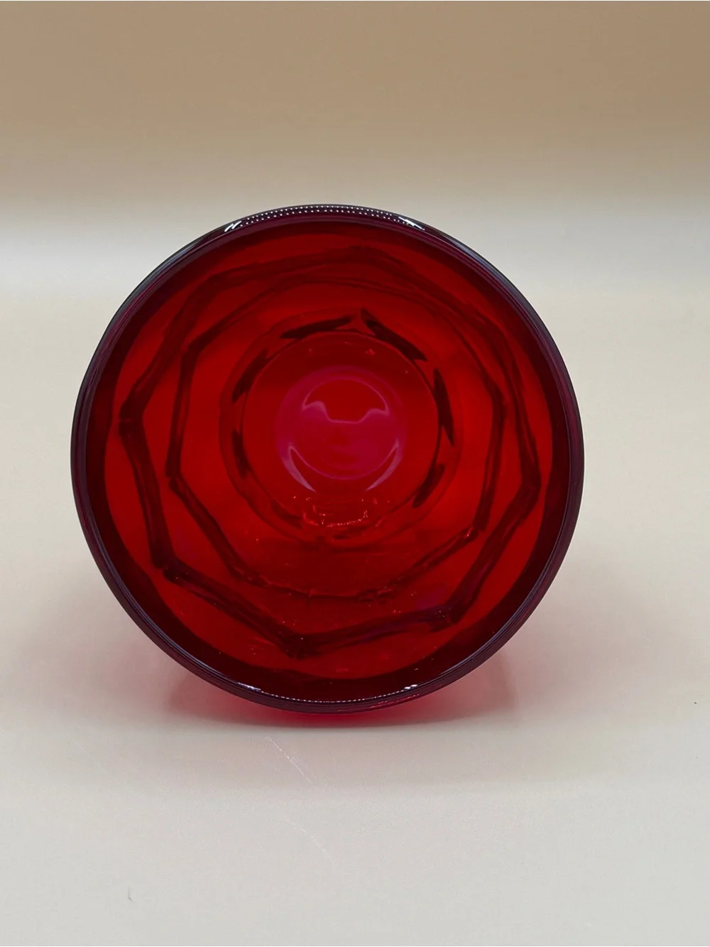 Vintage Viking Glass Georgian Ruby Red Amberina Covered Sugar & Creamer GLOWS